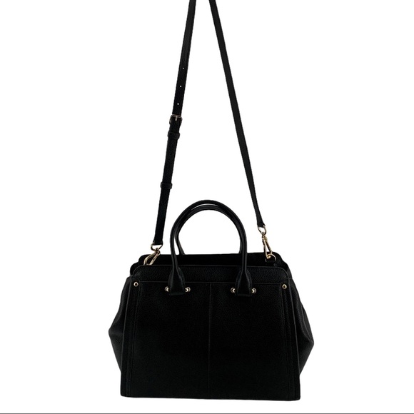 NWT COACH BLACK LEATHER SATCHEL WITH GOLD HARDWARE - Picture 11 of 14